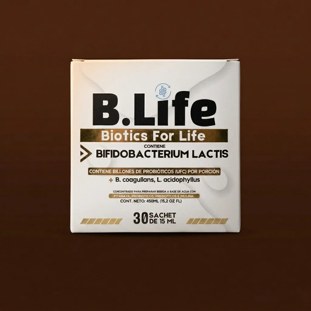 Protocolo BLIFE 30 días, una caja sobre fondo cacao