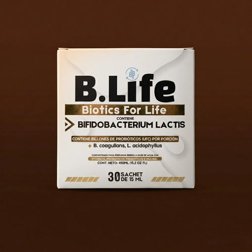 Protocolo BLIFE 30 días, una caja sobre fondo cacao