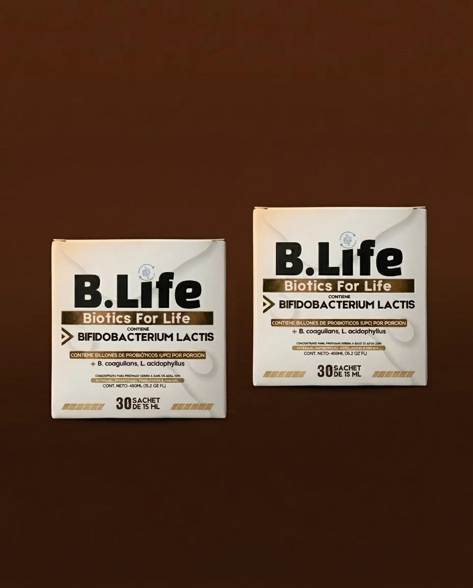 Protocolo BLIFE 60 días, dos cajas sobre fondo cacao